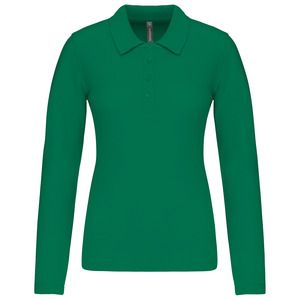 Kariban K257 - Ladies’ long-sleeved piqué polo shirt Kelly Green