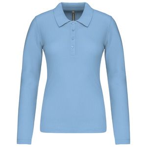 Kariban K257 - Ladies’ long-sleeved piqué polo shirt Sky Blue