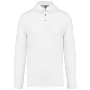 Kariban K264 - Men's long sleeved jersey polo shirt White