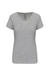 Kariban K3015 - Camiseta con elastán cuello de pico mujer
