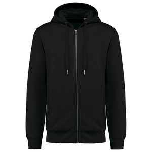 Kariban K4008 - Unisex eco-friendly French Terry zipped hooded sweatshirt Black