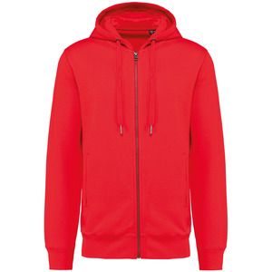 Kariban K4008 - Unisex eco-friendly French Terry zipped hooded sweatshirt Red