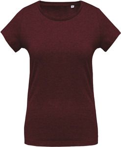 Kariban K391 - Damen T-Shirt mit Rundhalsausschnitt. BIO-Baumwolle Wine Heather