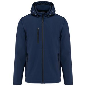 Kariban K422 - Unisex 3-layer softshell hooded jacket with removable sleeves Navy