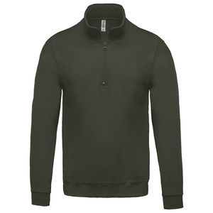 Kariban K478 - Zipped neck sweatshirt Dark Khaki