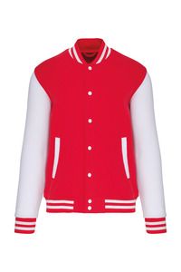Kariban K497 - Unisex teddy fleece jacket Red / White