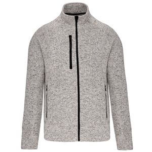 Kariban K9106 - Men's mottled zipped jacket Light Grey Melange