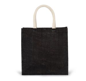 Kimood KI0274 - Jute canvas tote bag - large model Black
