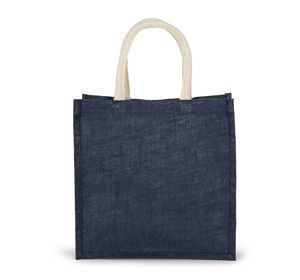 Kimood KI0274 - Jute canvas tote bag - large model Midnight Blue