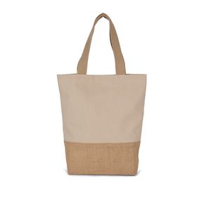 Kimood KI0298 - Shopping bag in cotton and bonded jute threads Light Sand / Natural