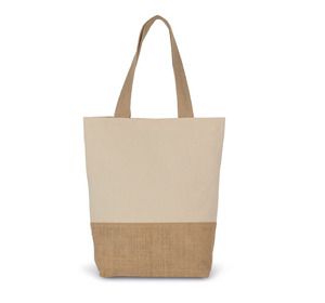 Kimood KI0298 - Shoppingtasche aus Baumwolle verklebten Jutefäden