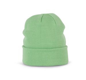 K-up KP031 - KNITTED TURNUP BEANIE Pistachio Green