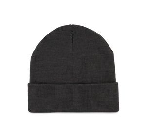 K-up KP892 - Recycled beanie with knitted turn-up Dark Grey