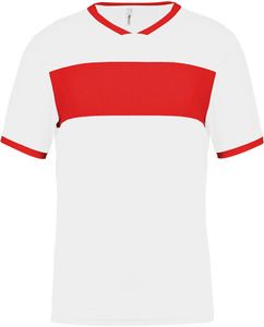 PROACT PA4001 - Kids’ short-sleeved jersey Biały/ Sporotwa czerwień