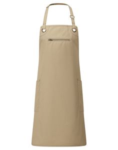 Premier PR121 - “Barley” eco-friendly contrasting apron Khaki/ Brown