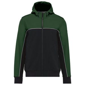 WK. Designed To Work WK450 - Unisex 3-layer two-tone BIONIC softshell jacket Black/Forest Green