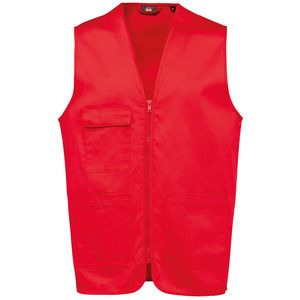 WK. Designed To Work WK608 - Gilet polycoton multipoches unisexe Red