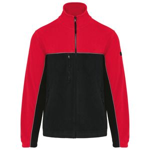 WK. Designed To Work WK904 - Unisex eco-friendly two-tone polarfleece jacket Black / Red