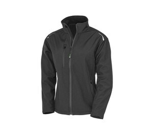 RESULT RS900F - WOMENS RECYCLED 3-LAYER PRINTABLE SOFTSHELL JACKET Black
