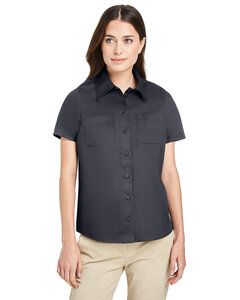 Harriton M585W - Ladies Advantage IL Short-Sleeve Work Shirt Dark Charcoal