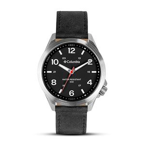 COLUMBIA TIMING CSS10-001 - Crestview Watch: Black Dial/Black Leather