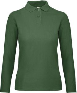 B&C CGPWI13 - ID.001 Ladies' long-sleeved polo shirt Butelkowa zieleń