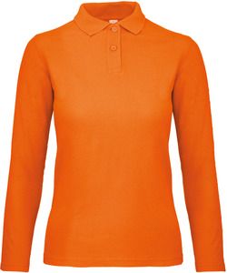 B&C CGPWI13 - ID.001 Ladies' long-sleeved polo shirt Pomarańczowy