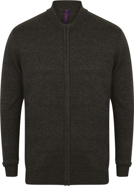 Henbury H718 - Unisex Fine Knit Bomber Cardigan with Zip