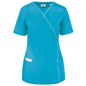 WK. Designed To Work WK506 - Blouse polycoton avec boutons-pression femme Light Turquoise