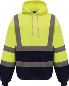 Yoko YHVK05 - Hi-Vis pullover hoodie Hi Vis Yellow/Navy
