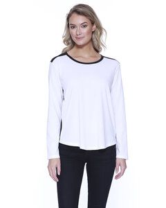StarTee ST1472 - Ladies CVC Melrose Long-Sleeve T-Shirt White/Chrcl Hth