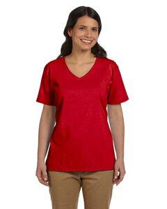 Hanes 5780 - Ladies Essential-T V-Neck T-Shirt Deep Red