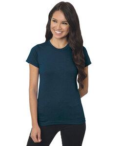 Bayside 4990 - Ladies 4.2 oz., 100% Ring-Spun Cotton  Jersey T-Shirt Heather Navy