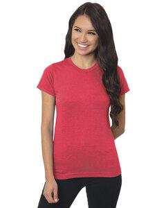 Bayside 4990 - Ladies 4.2 oz., 100% Ring-Spun Cotton  Jersey T-Shirt Heather Red
