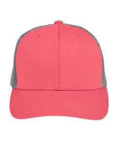 Team 365 TT802 - by Yupoong® Adult Zone Sonic Heather Trucker Cap Sp Red Ht/Sp Gr