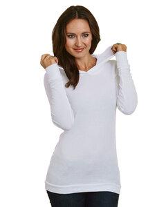 Bayside BA3425 - 5 oz., Juniors Long-Sleeve Thermal Hoodie T-Shirt