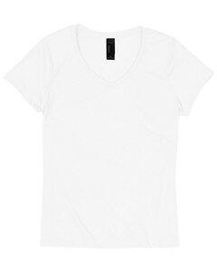Hanes 42VT - Ladies Perfect-T Triblend V-Neck T-shirt Eco White