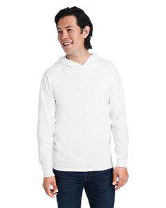 Fruit of the Loom 4930LSH - Men's HD Cotton Jersey Hooded T-Shirt White