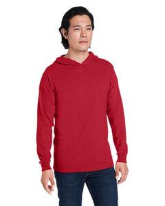 Fruit of the Loom 4930LSH - Men's HD Cotton Jersey Hooded T-Shirt True Red