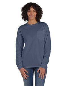ComfortWash by Hanes GDH250 - Unisex Garment-Dyed Long-Sleeve T-Shirt with Pocket Anchor Slate