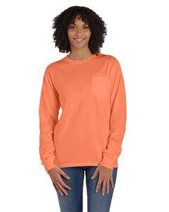 ComfortWash by Hanes GDH250 - Unisex Garment-Dyed Long-Sleeve T-Shirt with Pocket Horizon Orange