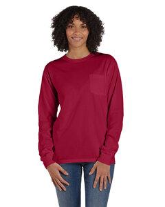 ComfortWash by Hanes GDH250 - Unisex Garment-Dyed Long-Sleeve T-Shirt with Pocket Crimson Fall