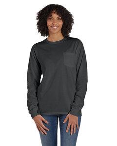 ComfortWash by Hanes GDH250 - Unisex Garment-Dyed Long-Sleeve T-Shirt with Pocket New Railroad