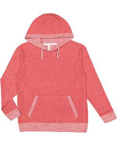 LAT 6779 - Adult Harborside Melange French Terry Hooded Sweatshirt Red Melange