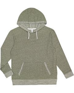 LAT 6779 - Adult Harborside Melange French Terry Hooded Sweatshirt Miltry Grn Mlnge