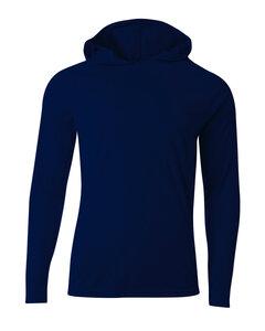 A4 N3409 - Men's Cooling Performance Long-Sleeve Hooded T-shirt Navy