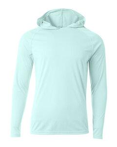 A4 N3409 - Men's Cooling Performance Long-Sleeve Hooded T-shirt Pastel Mint
