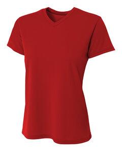 A4 NW3402 - Ladies Sprint Performance V-Neck T-Shirt Scarlet