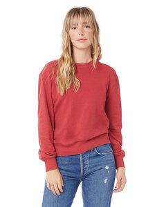 Alternative Apparel 9903ZT - Ladies Washed Terry Throwback Pullover Sweatshirt Faded Red