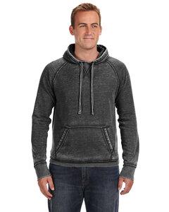 J. America 8915 - Vintage Zen Fleece Hooded Pullover Sweatshirt Twisted Black
